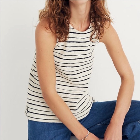 Madewell Striped Bow Back Tank - Picture 2 of 5